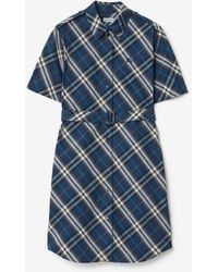 Burberry - Check Cotton Shirt Dress - Lyst