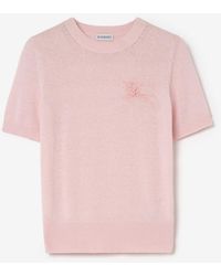 Burberry - Knight Wool Cotton Top - Lyst