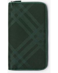 Burberry - Large Check Jacquard Zip Wallet - Lyst
