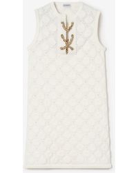 Burberry - Crochet Cotton Blend Dress - Lyst