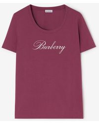 Burberry - Logo Stretch Cotton T-Shirt - Lyst
