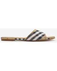 Burberry - Check Sloane Slides​ - Lyst