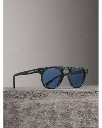 burberry keyhole round frame sunglasses