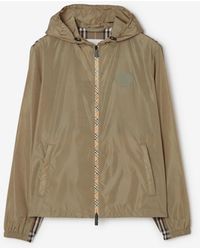 Burberry - Check Trim Nylon Newport Hooded Jacket - Lyst