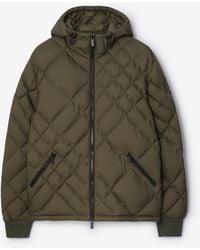 Burberry - Check-Stitch Nylon Doversgreen Puffer Jacket - Lyst
