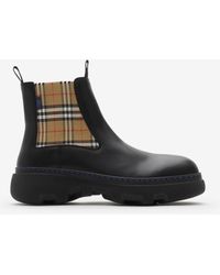 Burberry - Leather Creeper Low Chelsea Boots - Lyst