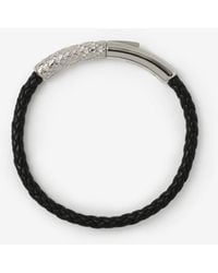 Burberry - Leather Check Bracelet - Lyst