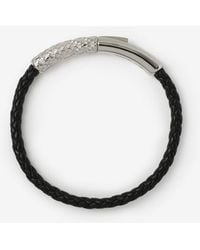 Burberry - Leather Check Bracelet - Lyst