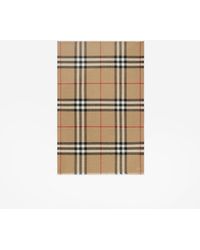Burberry - Wide Check Wool Silk Scarf - Lyst
