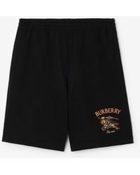 Burberry - Knight Check Cotton Shorts - Lyst