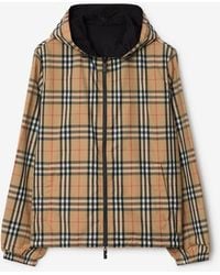 Burberry - Reversible Check Hooded Jacket - Lyst