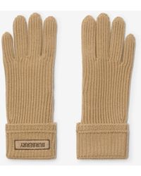 Burberry - Logo Patch Wool Blend Gloves - Lyst