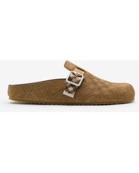 Burberry - Check Suede Urchin Clogs - Lyst