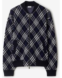 Burberry - Wool-Blend Check Bomber Jacket - Lyst