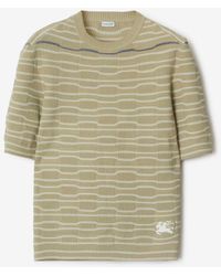 Burberry - Striped Cotton Blend Top - Lyst