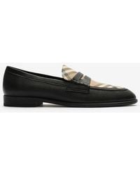 Burberry - Check And Leather Opal Loafers - Lyst