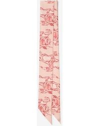 Burberry - Skinny Heart Knight Silk Scarf - Lyst