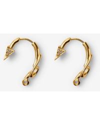 Burberry - Gold-plated Hook Pavé Earrings - Lyst