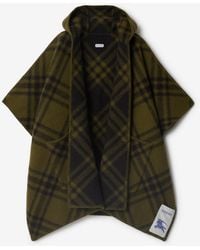 Burberry - Reversible Check Wool Cape - Lyst