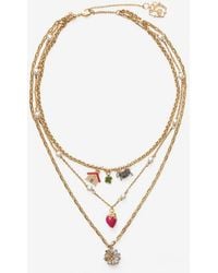 Burberry - Multi-Layered Charm Necklace - Lyst