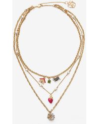 Burberry - Multi-Layered Charm Necklace - Lyst