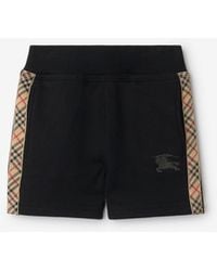 Burberry - Childrens Check Trim Cotton Shorts - Lyst