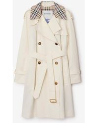 Burberry - Midlength Check Collar Castleford Trench Coat - Lyst