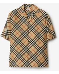 Burberry - Oversized Check Silk Shirt - Lyst