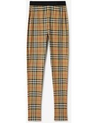 Burberry - Check Stretch Jersey Leggings - Lyst