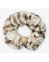 Burberry - Check Silk Scrunchie - Lyst