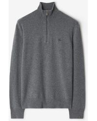 Burberry - Cashmere Blend Half-Zip Sweater - Lyst