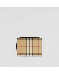 Burberry Luna House Check And Leather Wallet in Tan (Brown) | Lyst