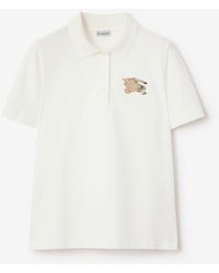 Burberry - Knight Check Cotton Polo Shirt - Lyst