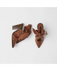 Burberry Scarf Tie Detail Lambskin Point-toe Mules - Brown