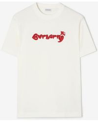 Burberry - Heart Logo Cotton T-Shirt - Lyst