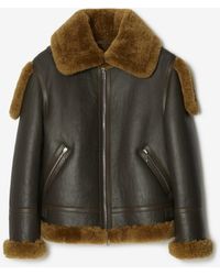 Burberry - Shearling Aviator Jacket - Lyst