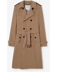 Burberry - Long Silk Cotton Foxfield Trench Coat - Lyst