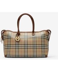 Burberry - Medium Check Zip Tote - Lyst