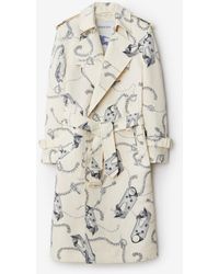 Burberry - Long Knight Hardware Tricotine Trench Coat - Lyst
