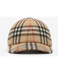 Burberry - Check Wool Baseball Cap - Lyst