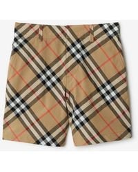 Burberry - Childrens Check Cotton Shorts - Lyst