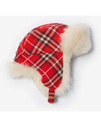 Burberry - Check Wool Trapper Hat - Lyst