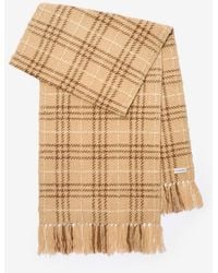 Burberry - Embellished Check Bouclé Scarf - Lyst
