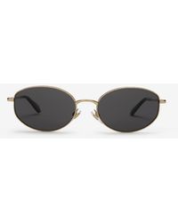 Burberry - Metal Check Oval Sunglasses - Lyst