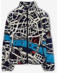 Burberry - London Map Fleece Jacket - Lyst