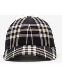 Burberry - Check Cotton Baseball Cap - Lyst