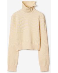 Burberry - Warped Houndstooth Wool Blend Sweater - Lyst