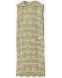 Burberry - Striped Cotton Blend Dress - Lyst