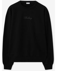 Burberry - Check Cursive Logo Cotton Sweatshirt - Lyst