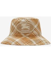 Burberry - Knight Stamp Raffia-Effect Bucket Hat - Lyst